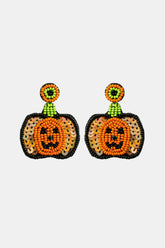 Pumpkin Shape Beaded Dangle Earrings